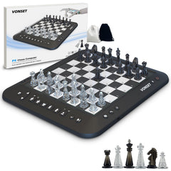 Vonset P6 electronic chess board top view with LED grid for clear play.