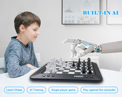Vonset P6 magnetic chess pieces close-up showing secure play during travel.