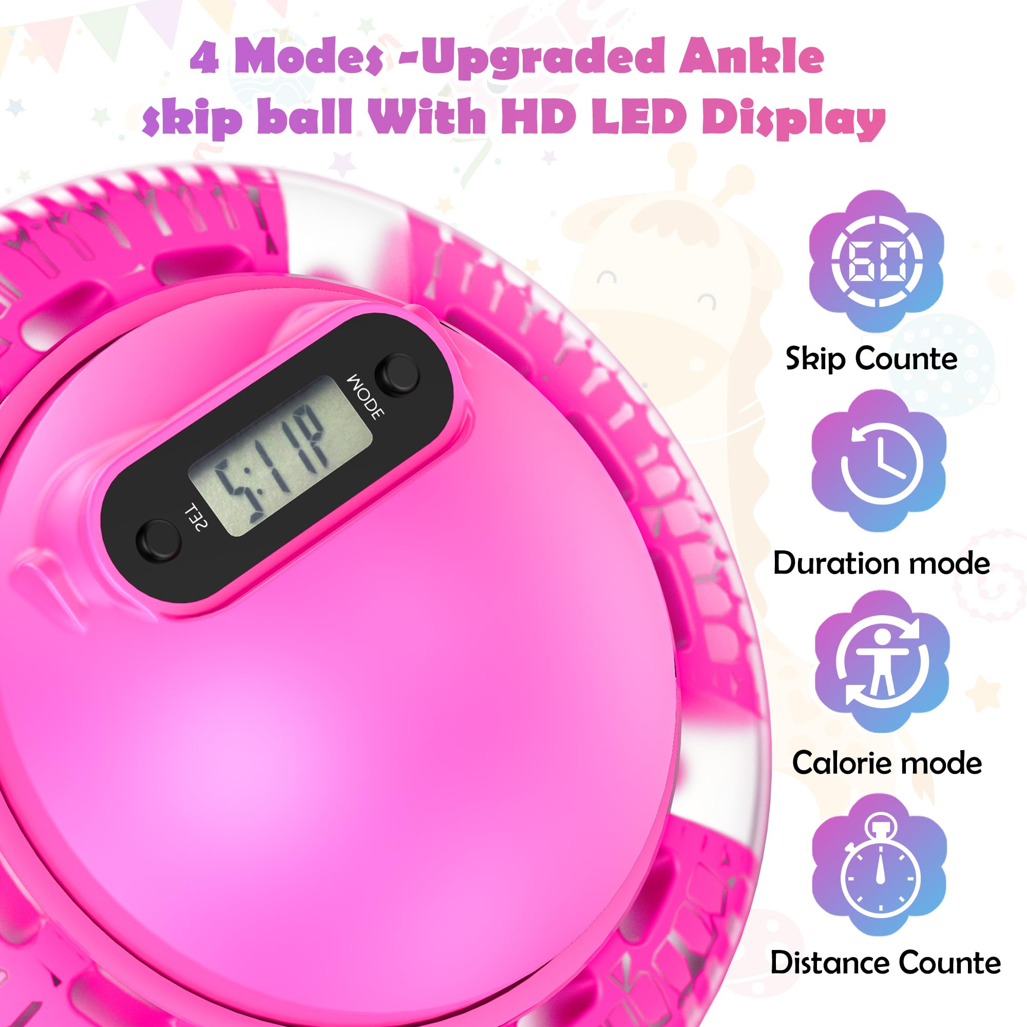 VOOPARK Skip Ball counting mode highlights jumps in real time.