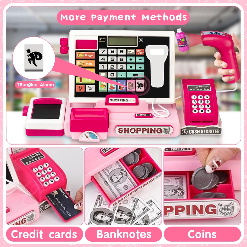 VOPOGLNE cash register playset with play money for counting practice