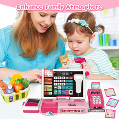 VOPOGLNE cash register playset shopping basket for organized pretend shopping