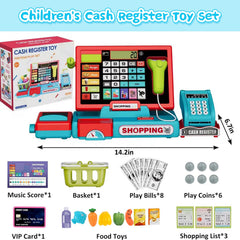 VOPOGLNE cash register toy includes a credit card for realistic pretend purchases.