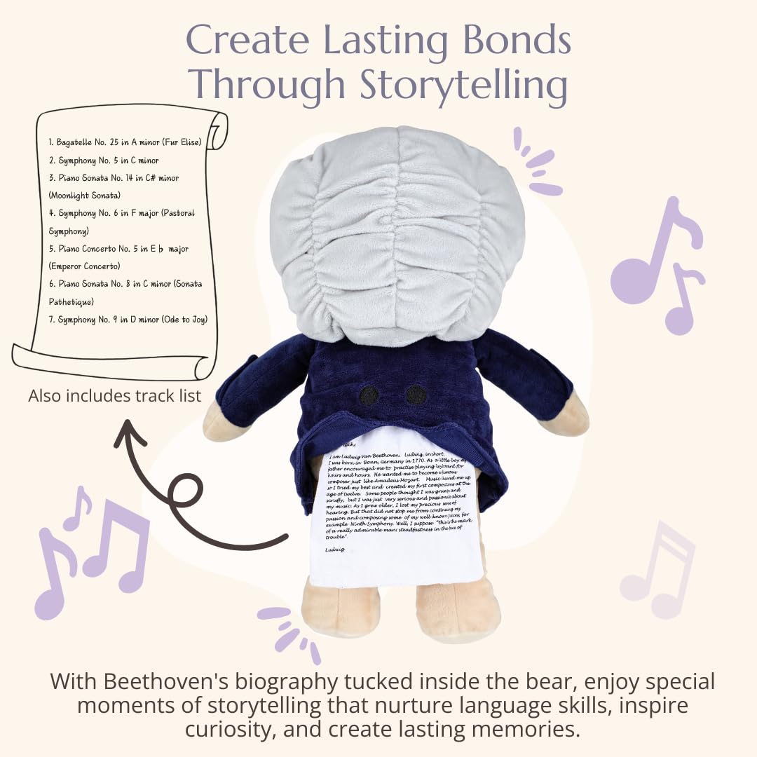 Vosego pocket biography inside Beethoven bear to spark early curiosity.