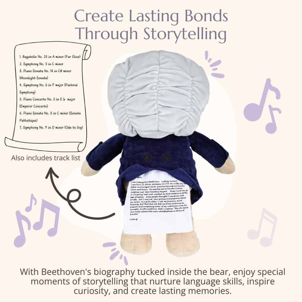 Vosego pocket biography inside Beethoven bear to spark early curiosity.