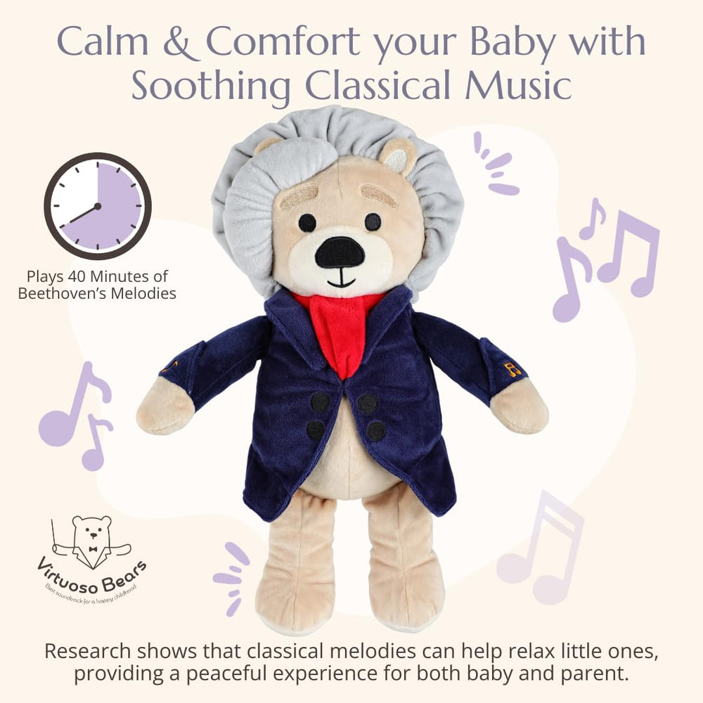 Vosego musical plush toy Beethoven offering 40 minutes of curated music for babies.