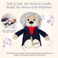 Vosego volume control on the bear's belly for easy listening adjustments.