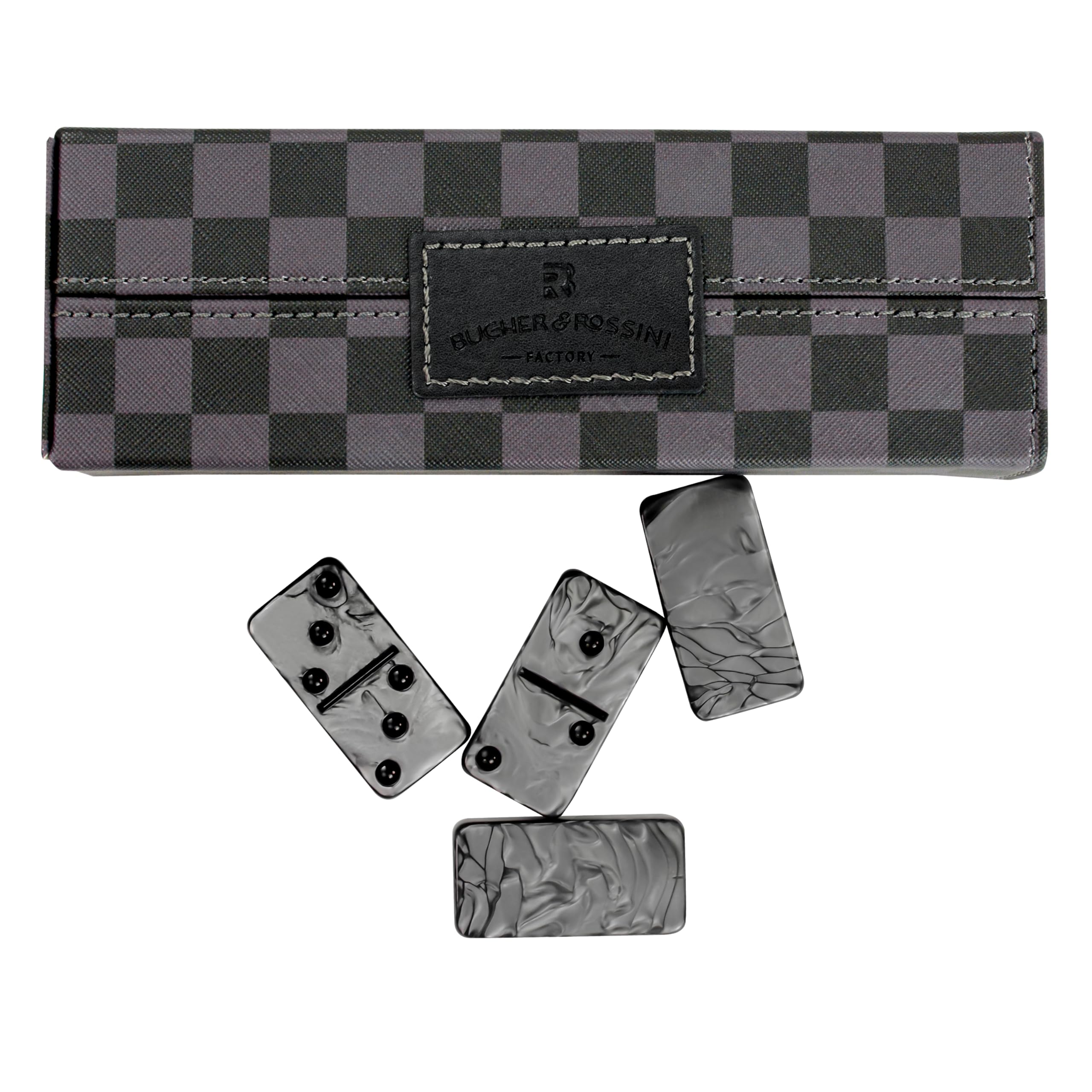 Vovotuzzi dominoes black-gray case for convenient carry on trips