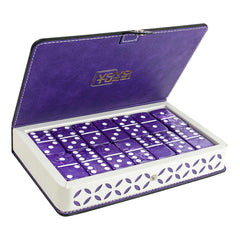 Vovotuzzi purple double-6 dominoes for family game night and travel.