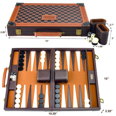 Vovotuzzi leather travel case close-up showing brown finish and stitching.