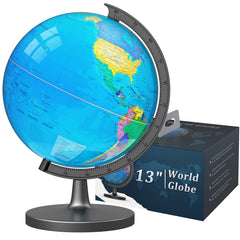 Voxelure 13-inch globe ideal for classroom learning and home exploration.