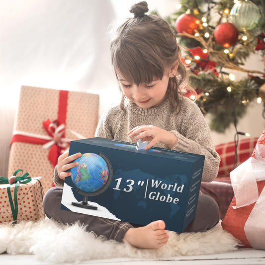 Voxelure globe on a stable ABS stand for smooth, wobble-free classroom rotations.