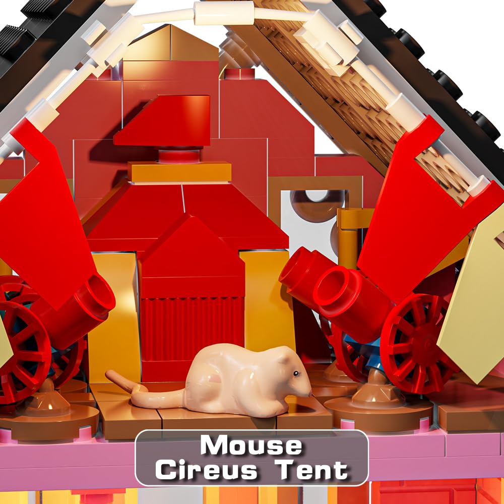 Voxifyx 1349PCS Pink Palace roof accents and carved features inspire awe during playtime