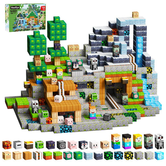 Voxifyx 150-piece magnetic blocks assembly for imaginative construction play