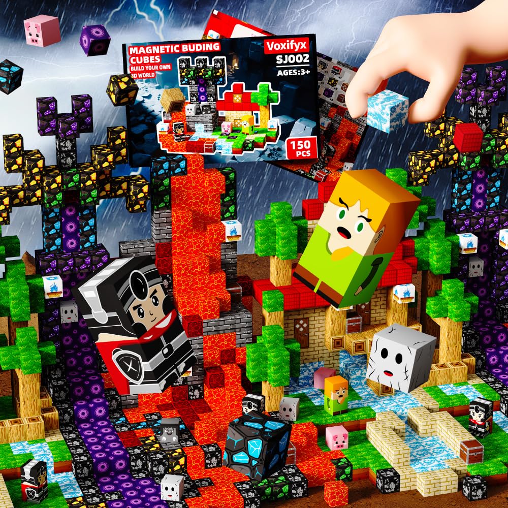 Voxifyx 150Pcs magnetic blocks engage spatial learning and basic geometry