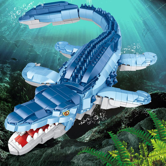 Voxifyx dinosaur world assembly scene showcasing collaborative building and problem-solving