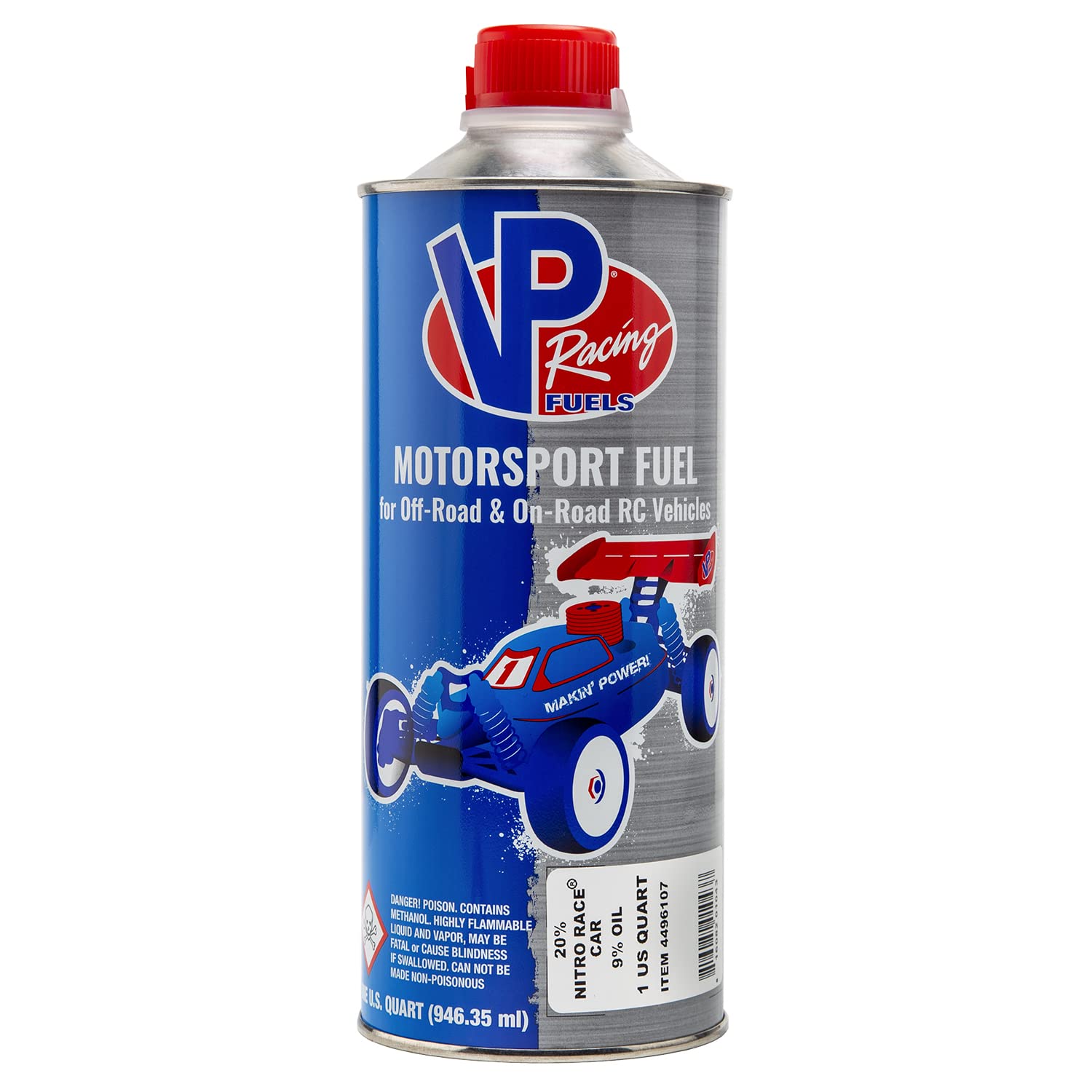 VP Racing Hobby Fuel 20% Nitro Fuel 1 Quart bottle front view for RC cars