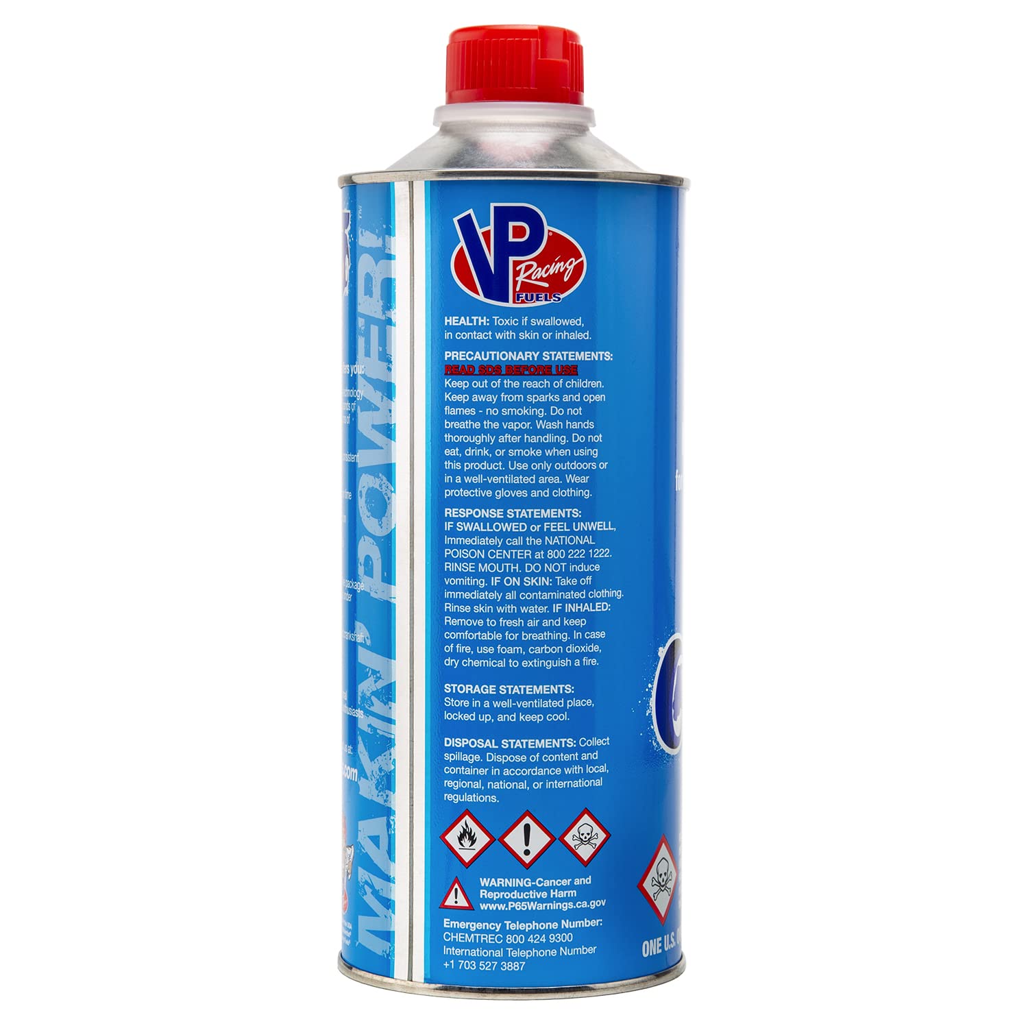VP Racing PowerMaster RC fuel metal can with cap ensures long-term storage reliability.