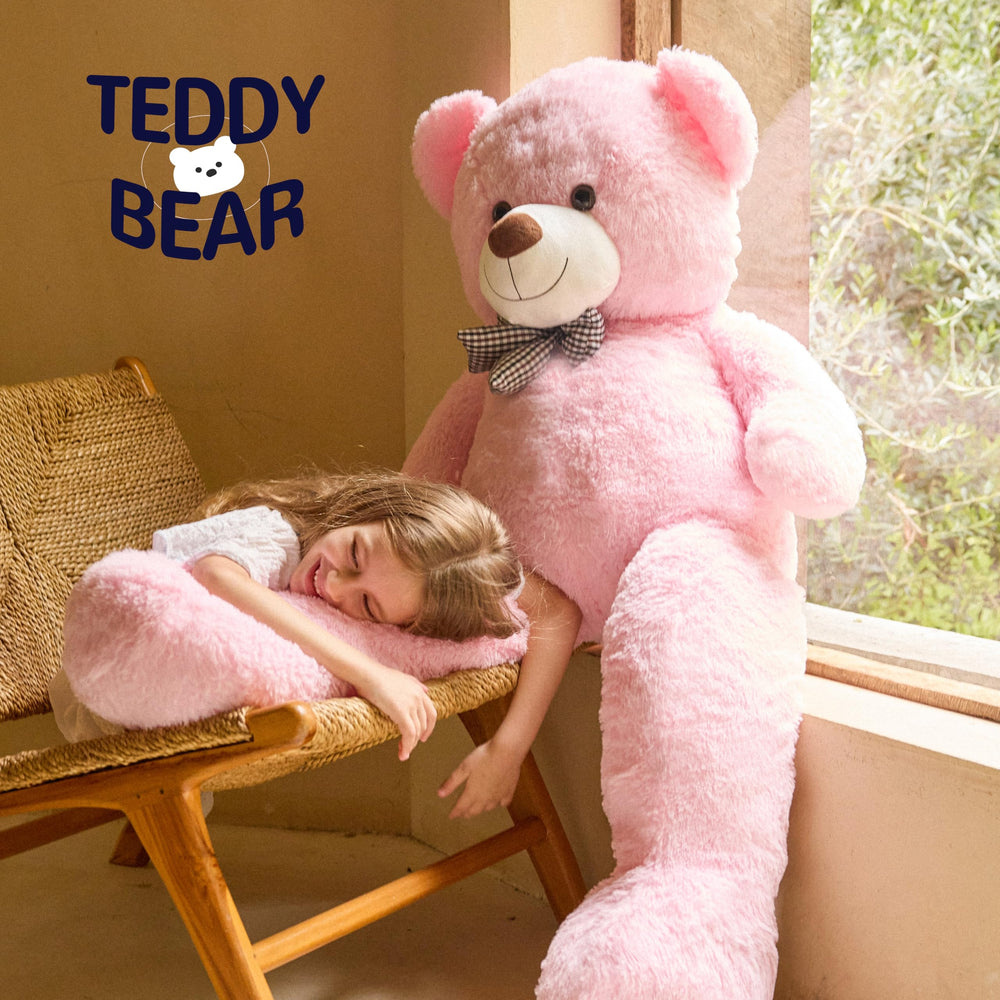 Child-friendly pink teddy bear from Vposyako for safe cuddling