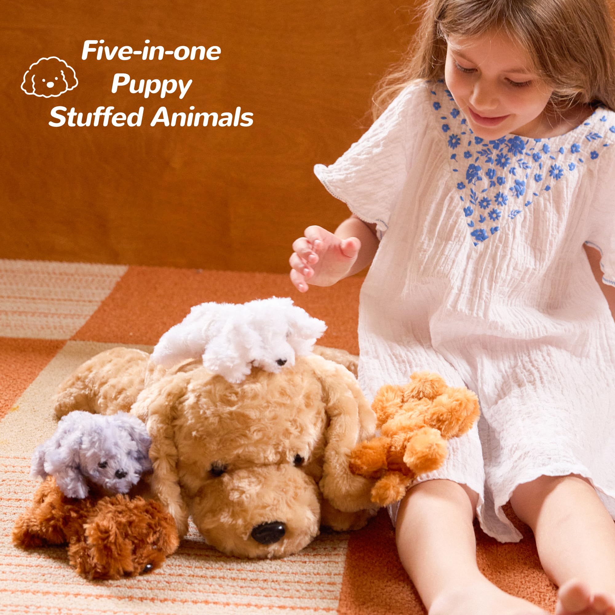 Vposyako dog toy with tummy zipper for easy hide-and-seek and cuddling