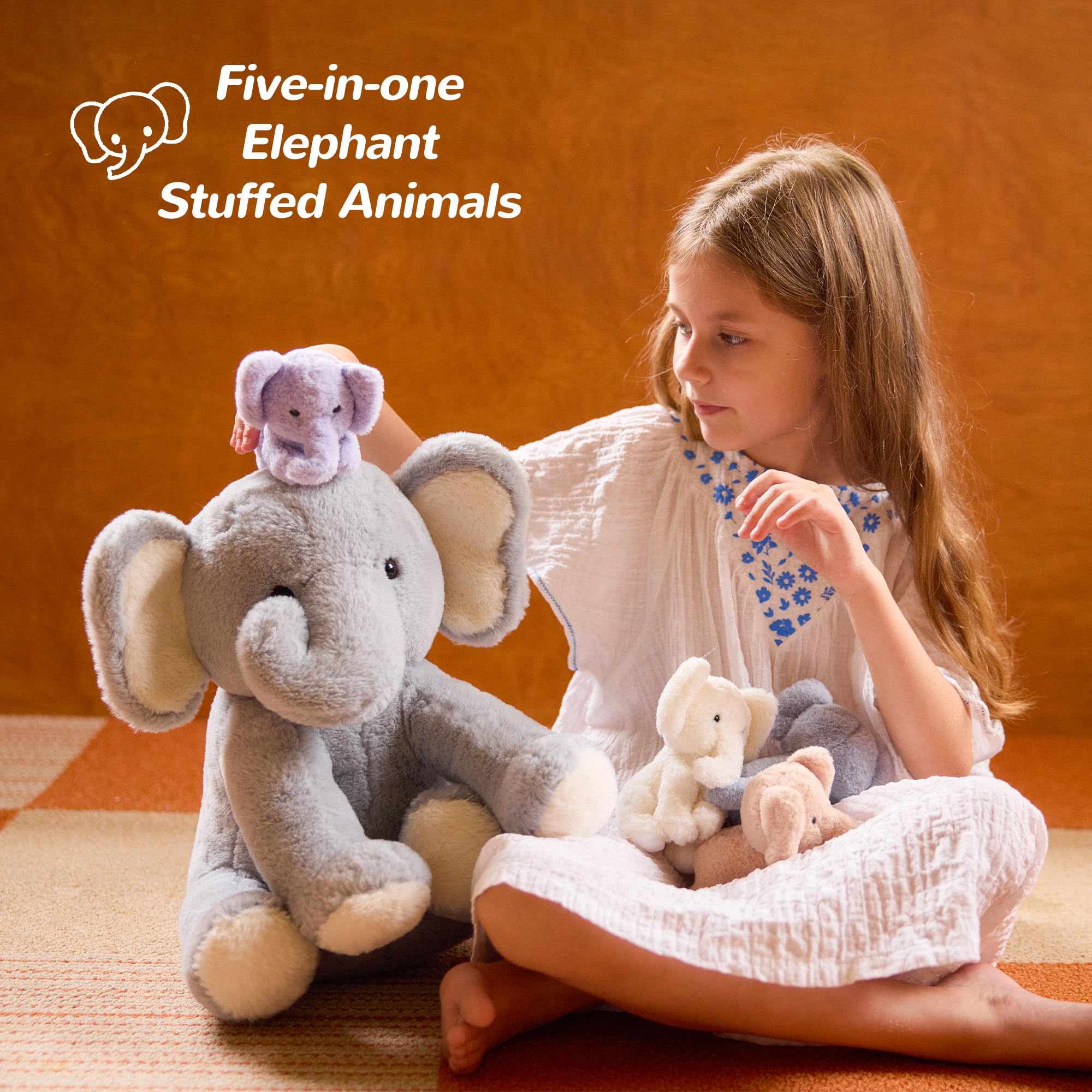 Vposyako elephant back zipper feature enabling easy reveal of babies