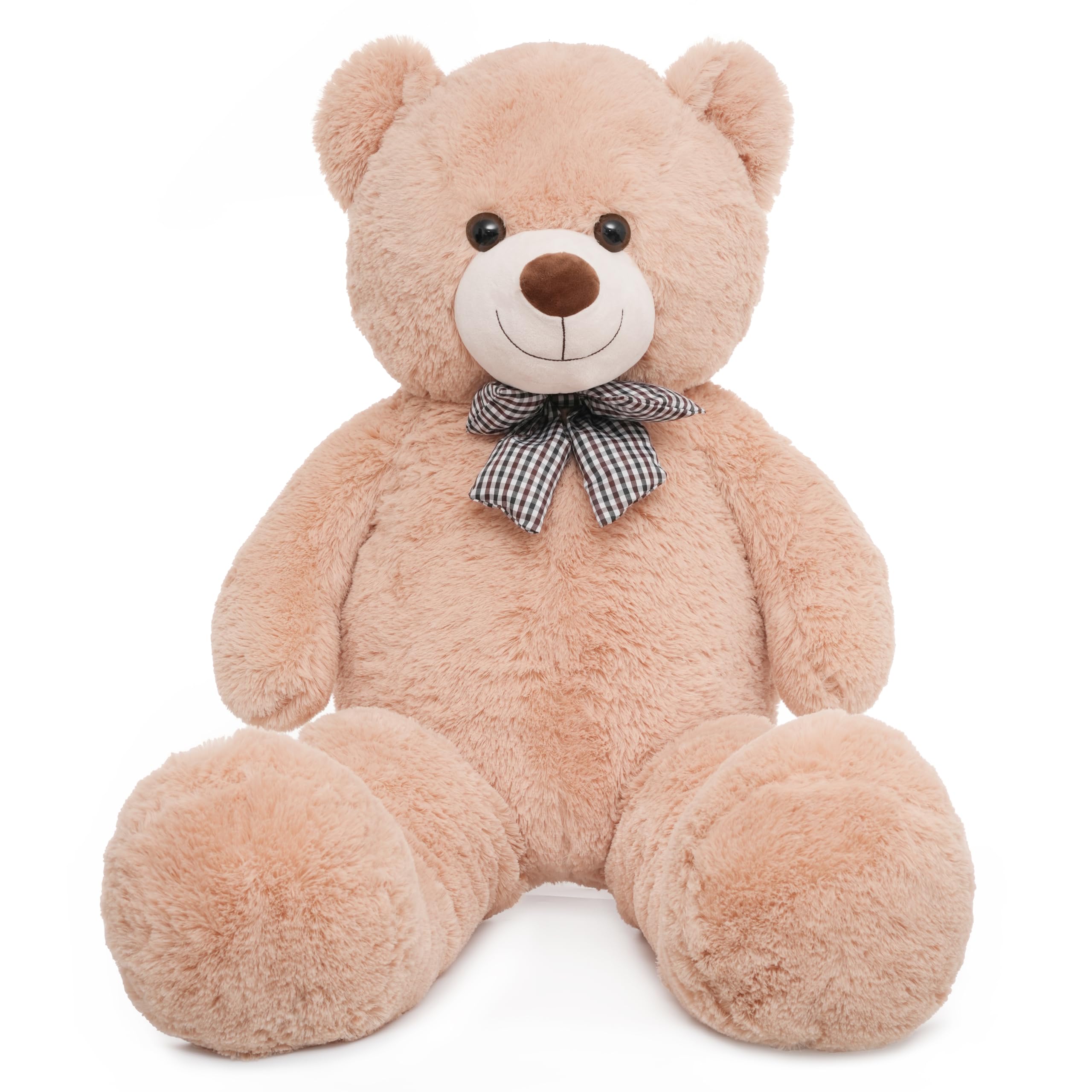 Vposyako giant teddy bear 47 inch in light brown, a comforting cuddle partner for kids.