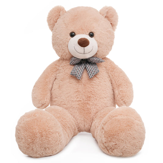 Vposyako giant teddy bear 47 inch in light brown, a comforting cuddle partner for kids.