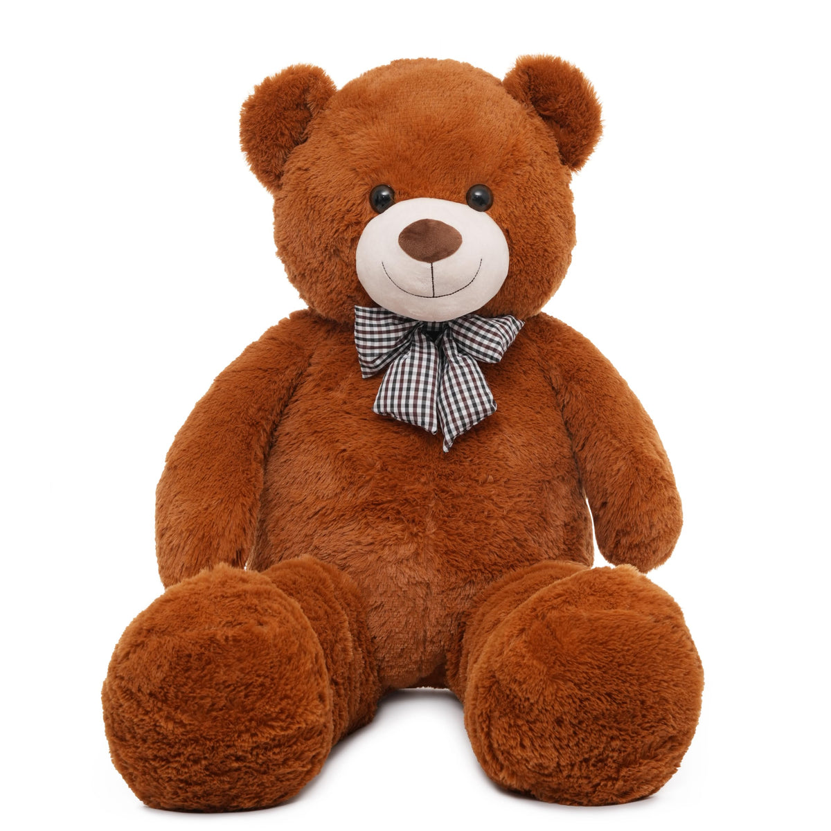 Vposyako giant teddy bear in dark brown, 47 inches tall, perfect for cozy hugs and bold decor