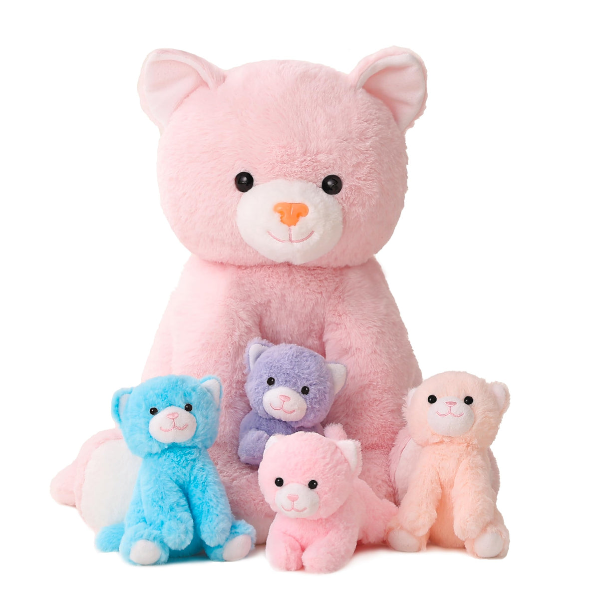 Vposyako mommy cat with four babies ready for cuddles and storytelling.