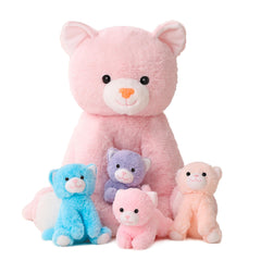 Vposyako mommy cat with four babies ready for cuddles and storytelling.