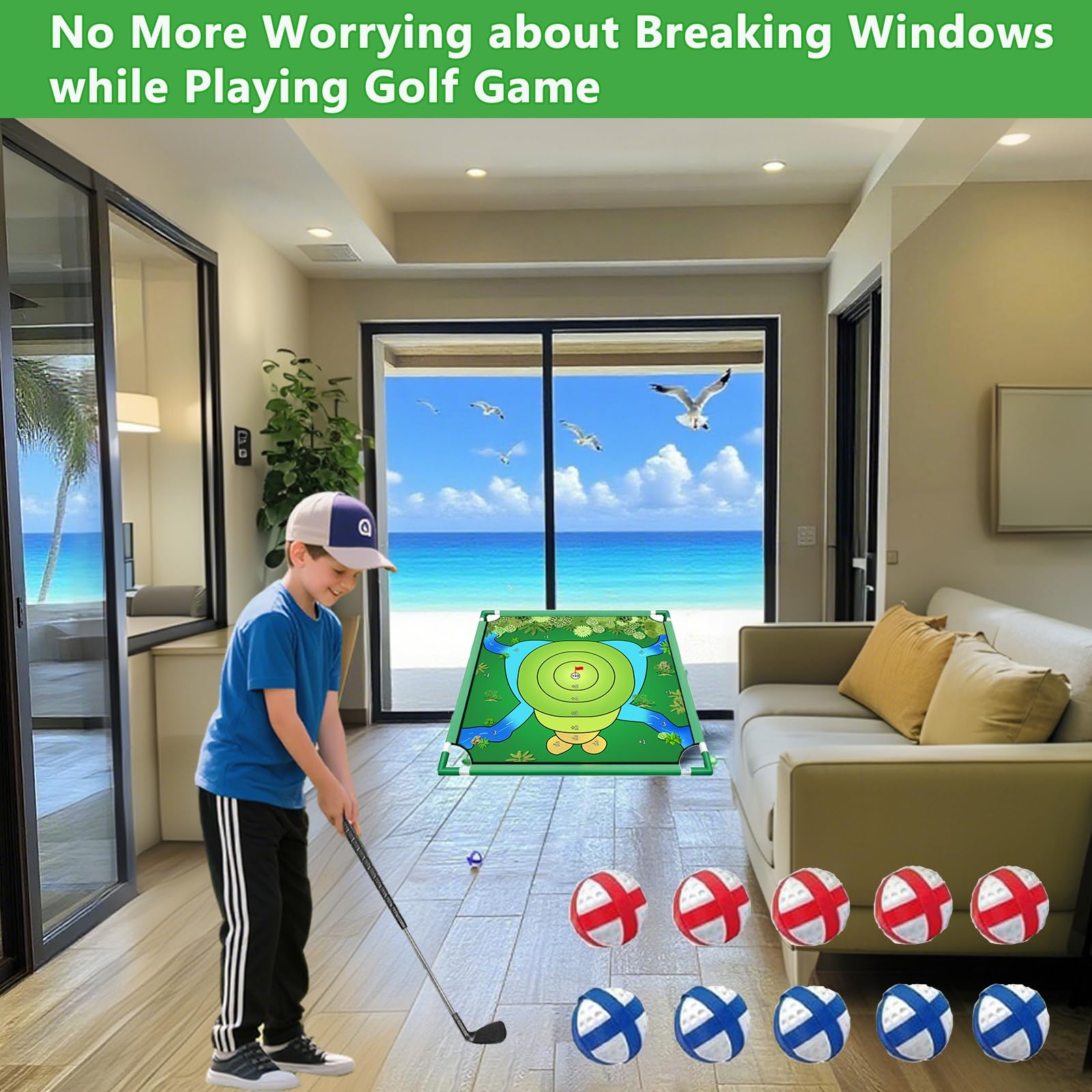 VQRZG Golf Chipping Game backyard setup ready for family fun