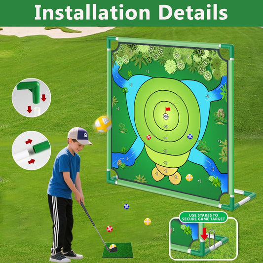 VQRZG Golf Chipping Game target-setup-backyard boosts aim and distance control in minutes.