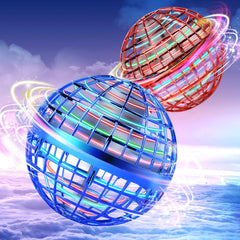 Vrainito Flying Orb Ball blue front view with glow lights for immersive play