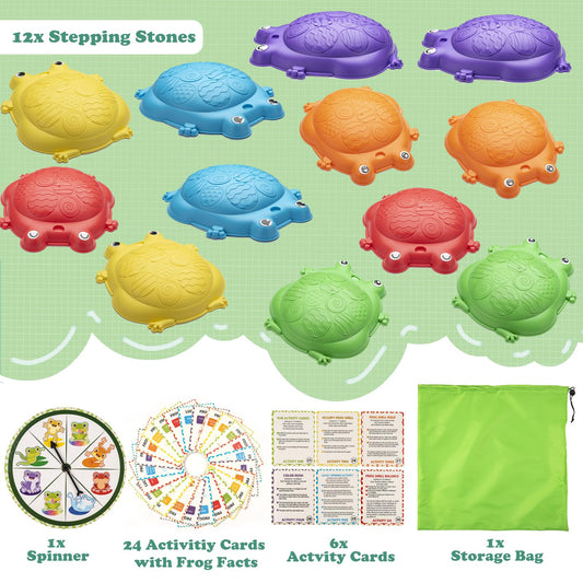 VROGTIK Bright colored stones promote visual focus and coordination during obstacle sequences.