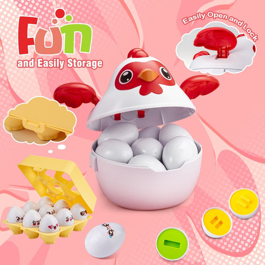 VROGTIK chicken-shaped toy encourages shape exploration during playtime.
