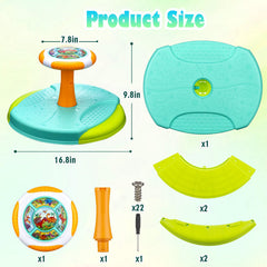 VROGTIK Dinosaur Sit and Spin Toy — gift-ready packaging for birthdays or holidays.