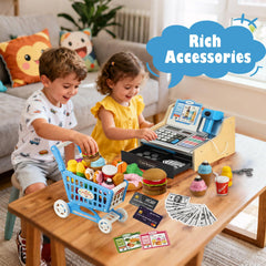 VROGTIK kid-friendly scene of shopping and role-play at playtime.
