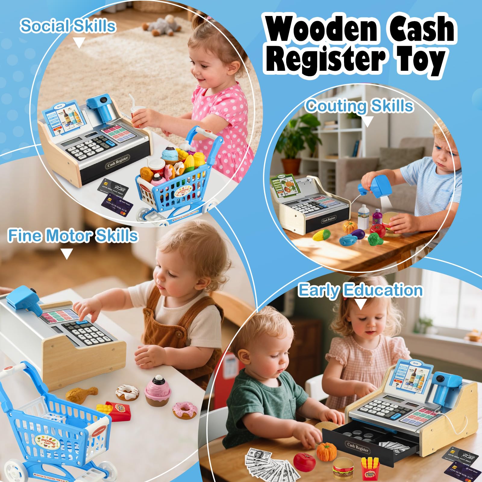 VROGTIK light-up scanner with sounds enhances pretend store play.