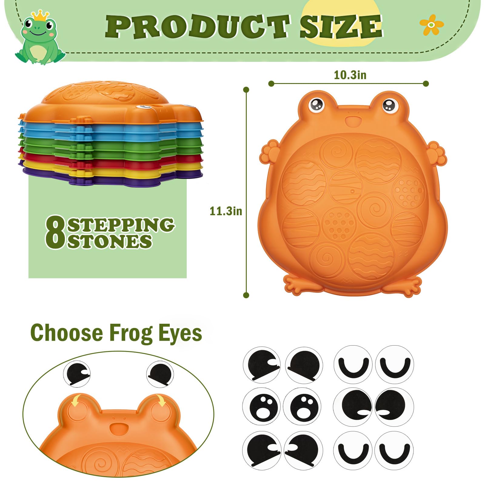 VROGTIK non-slip stepping stones stackable design for compact storage
