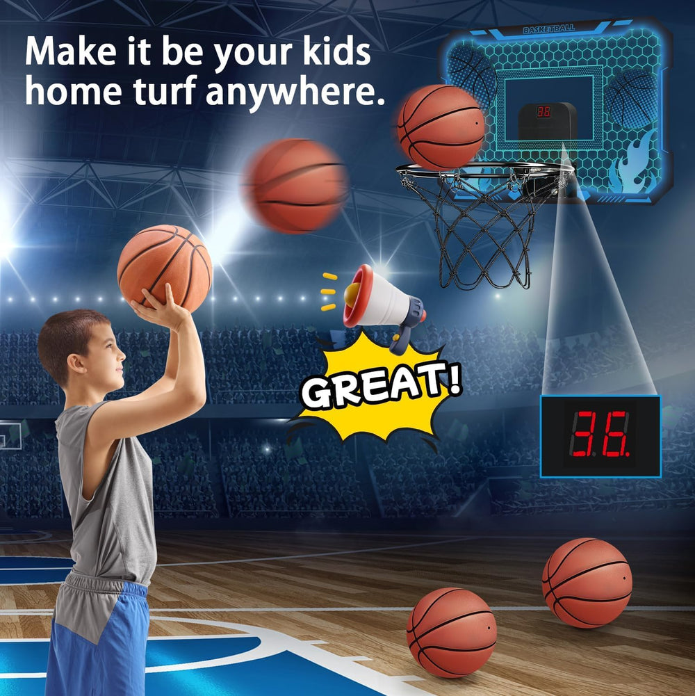VROGTIK over-door hoop with scoreboard tracks scores during play
