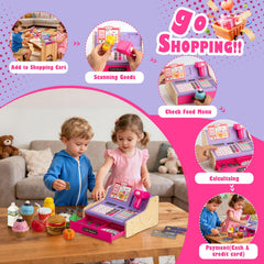 VROGTIK shopping cart rolls smoothly for realistic pretend shopping experiences.