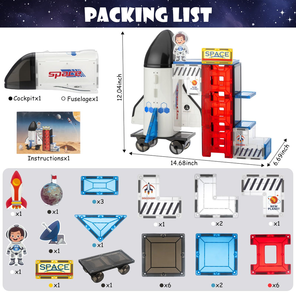 VROGTIK Space Theme Magnetic Tiles astronaut figure adds storytelling possibilities
