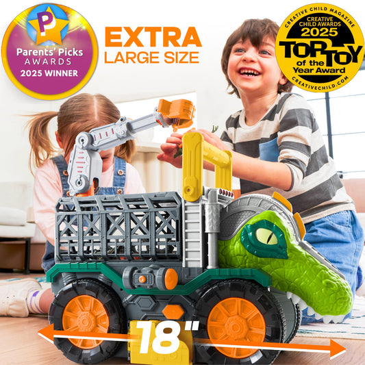Vroomix dinosaur cars duo enhances pretend chases and dinosaur battles.