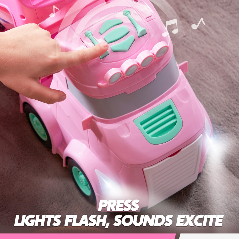 Vroomix truck features siren and lights button sparks lively pretend play