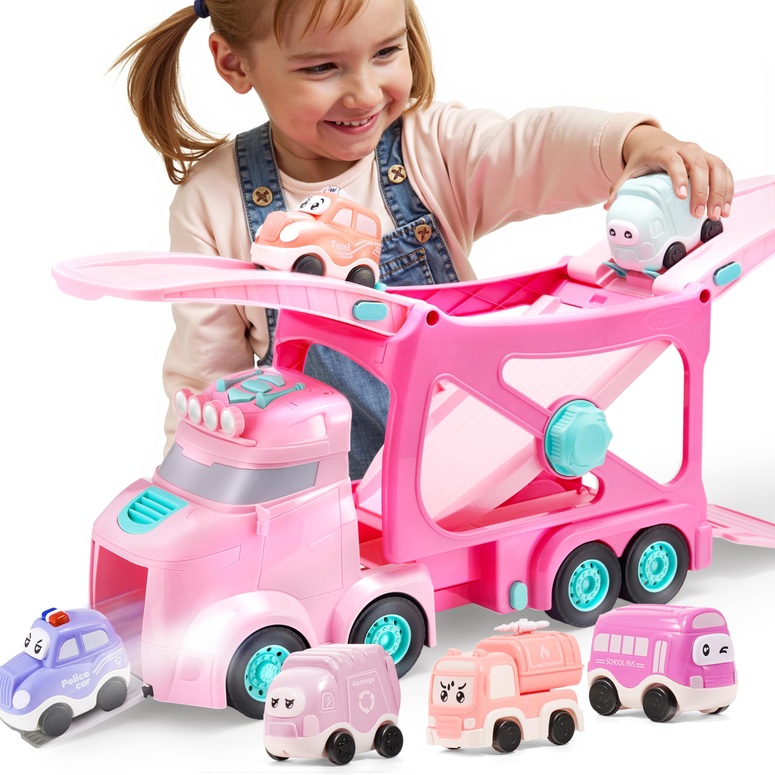 Vroomix extra large truck with open-top storage for easy toy access
