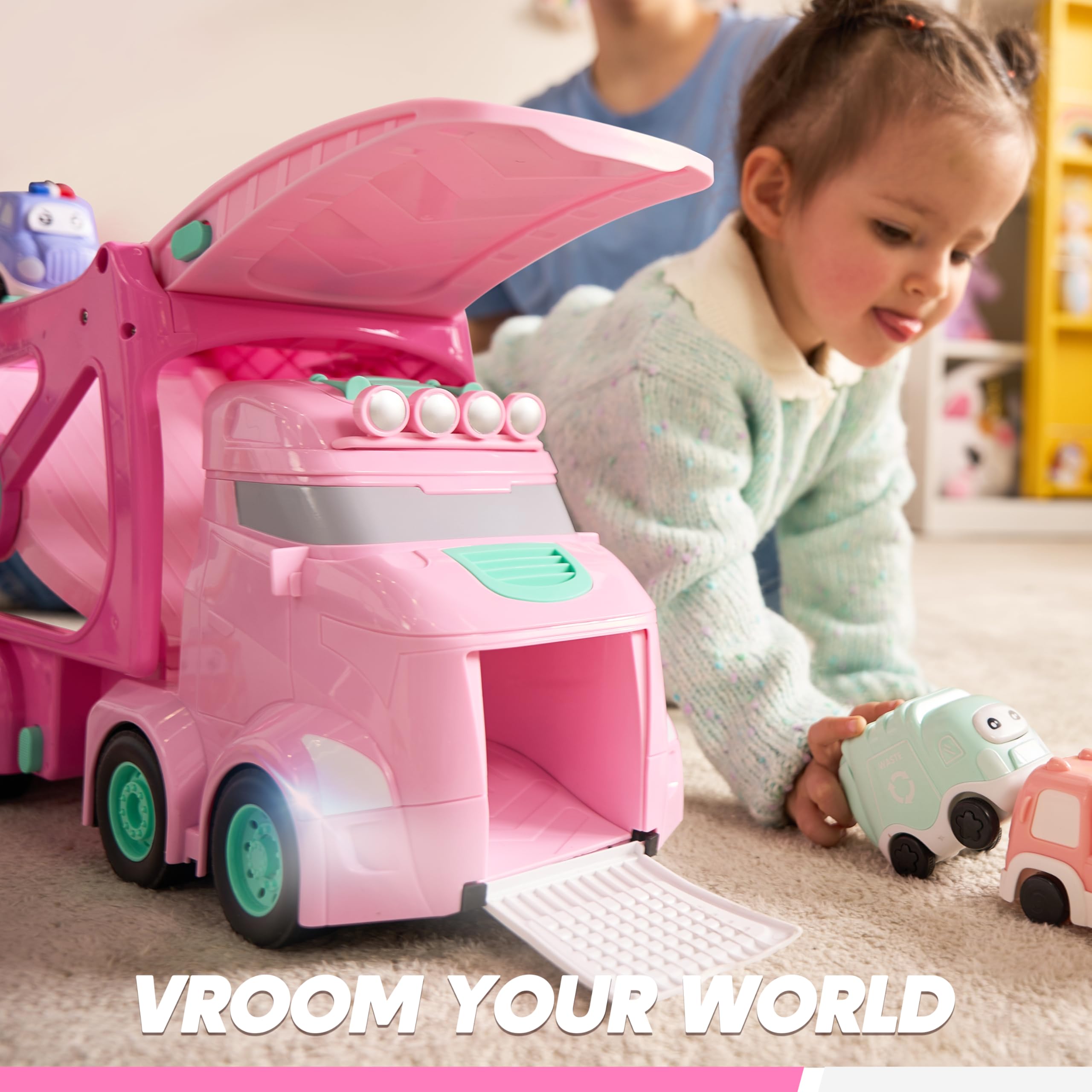 Vroomix toddler-friendly carrier truck doubles as storage and toy