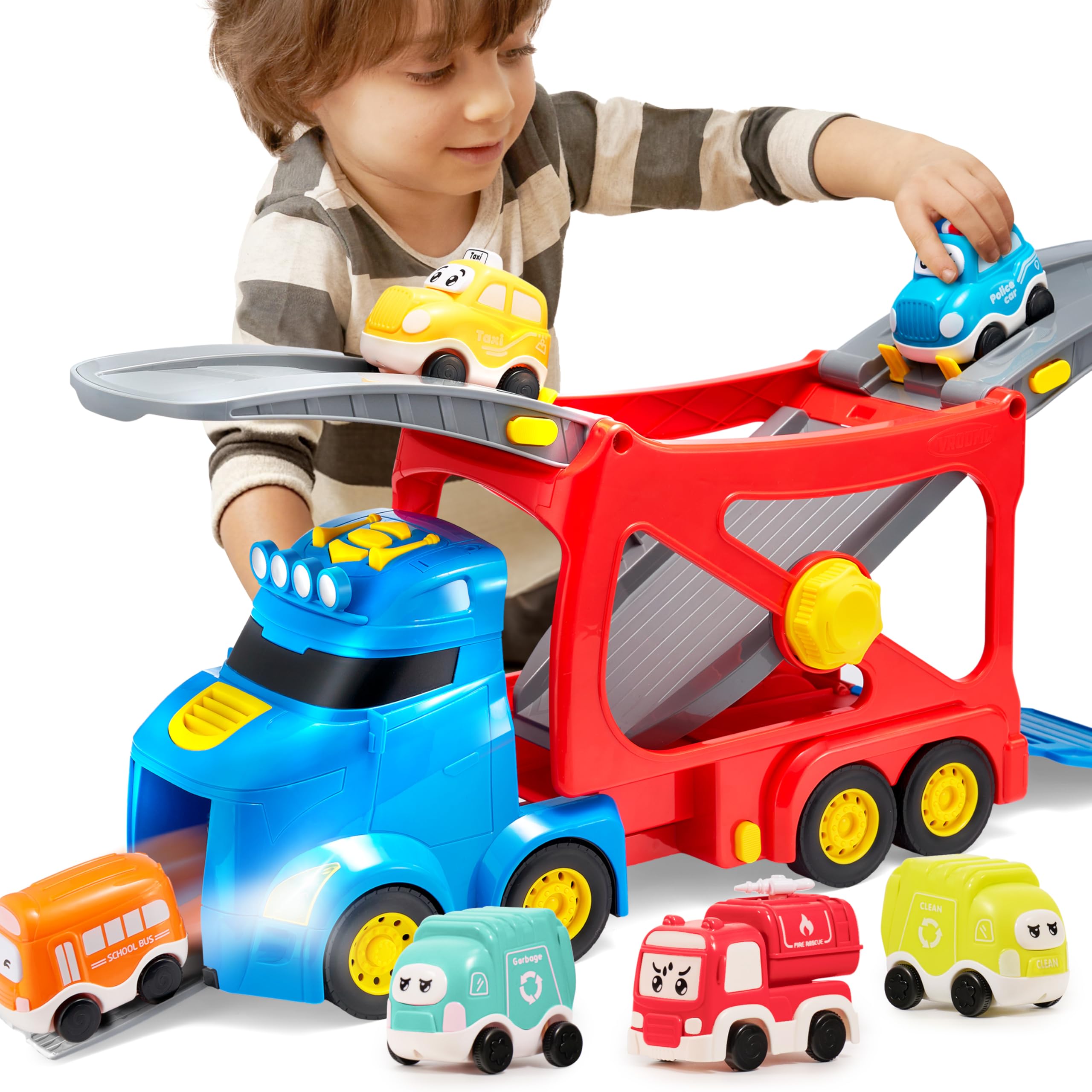 Vroomix extra-large truck toy with extended head for interactive, imaginative play.
