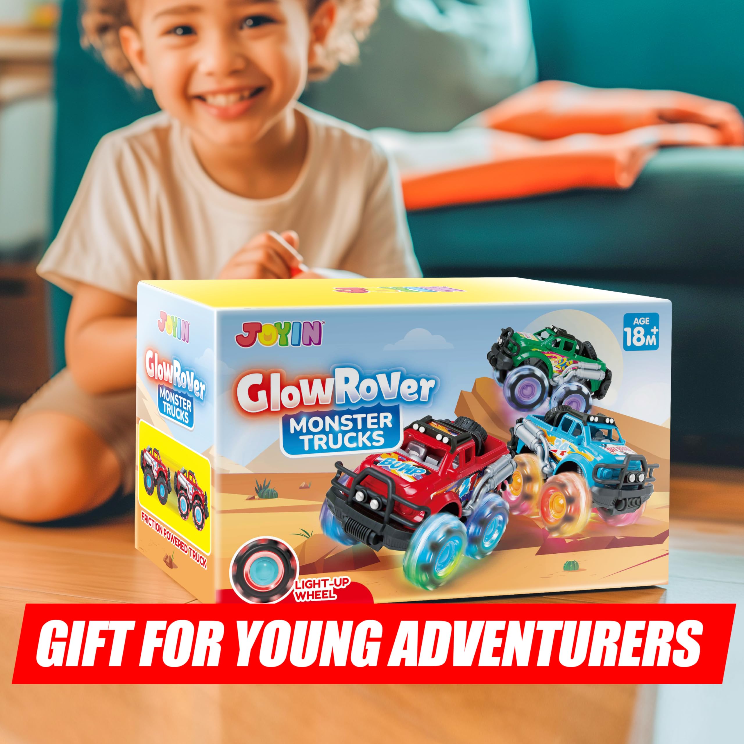 Vroomix GlowRover trio on display emphasizes bold monster-truck design