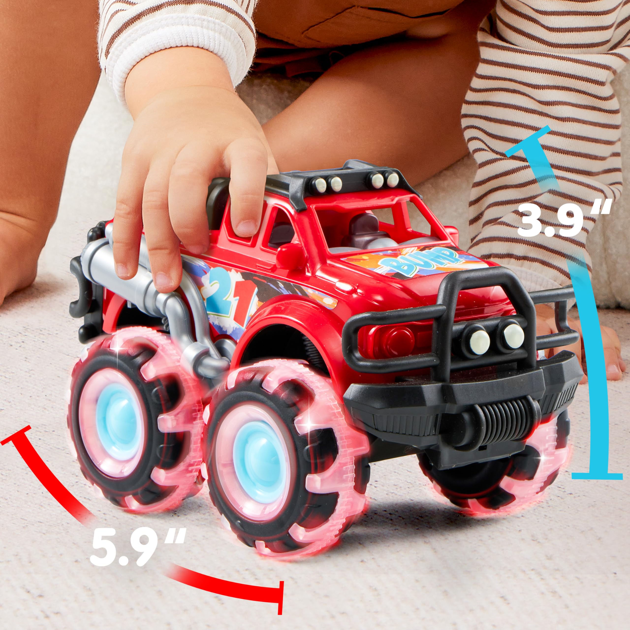 Vroomix GlowRover trucks inside package ready for gifting and unboxing