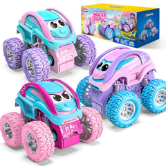 Vroomix Jova three-pack monster trucks for imaginative play and durable fun.