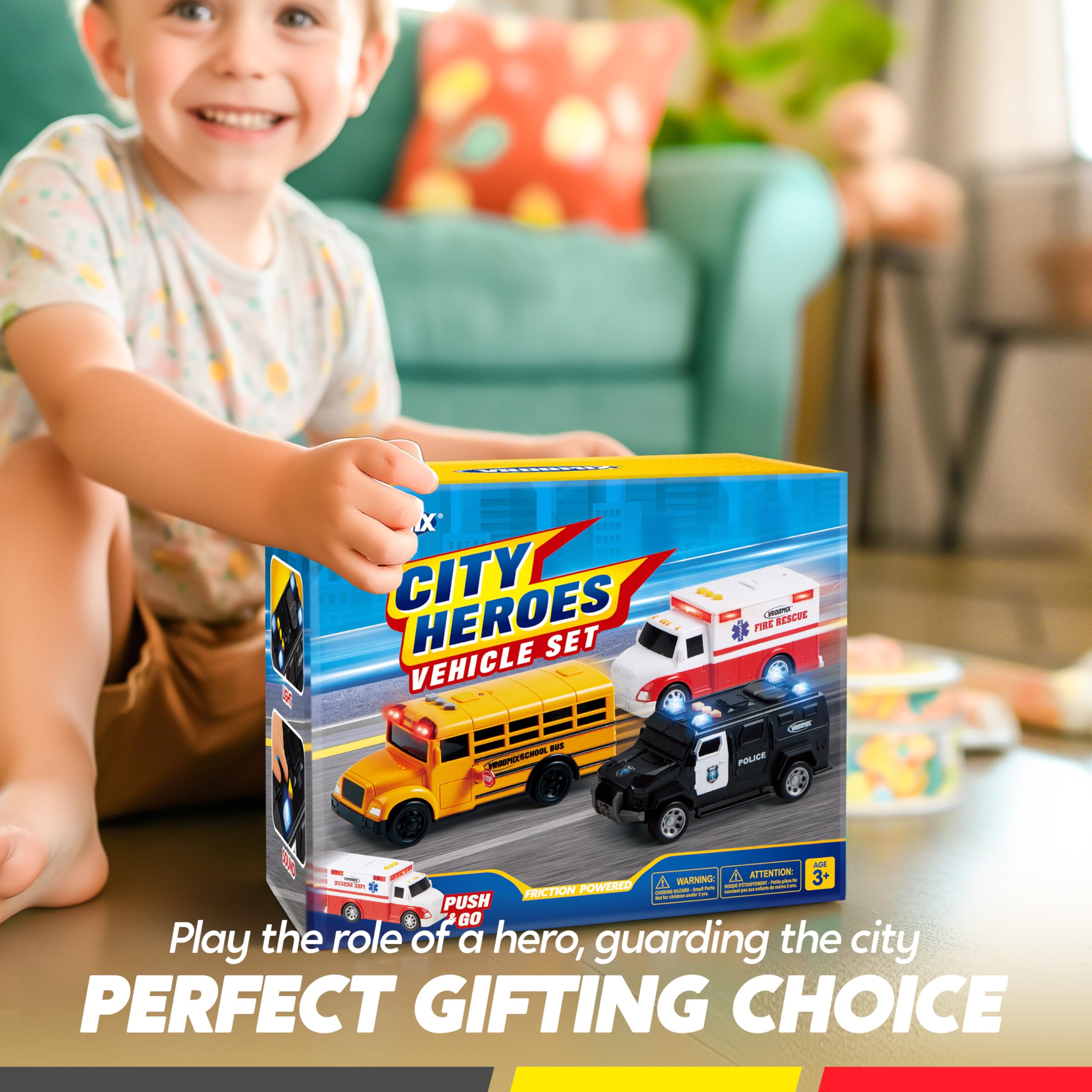 Durable, non-toxic materials in Vroomix Jova toy set